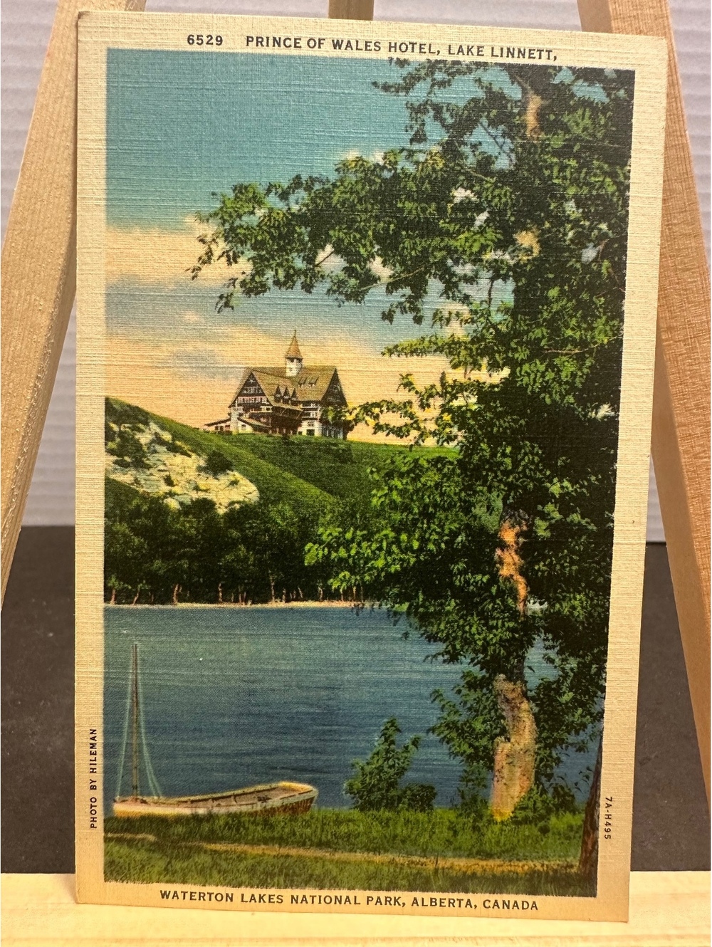 Vintage 1937 Prince of Wales Hotel Postcard Waterton Lakes Canada Linen 7A-H495